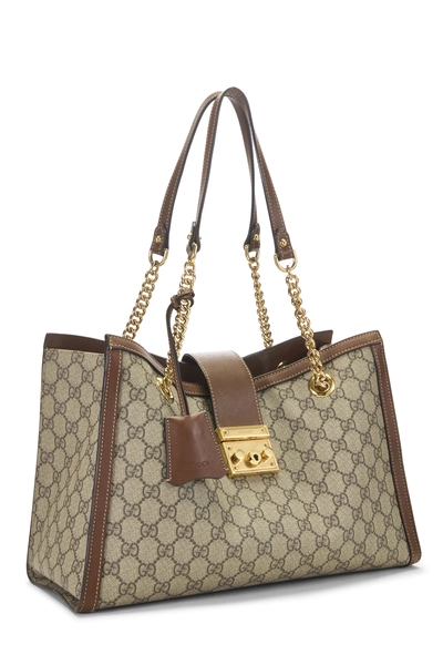 Gucci Brown GG Supreme Canvas Padlock Shoulder Bag — photo 2