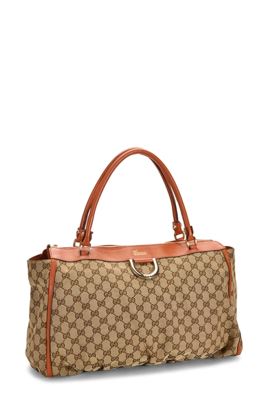 Gucci Orange GG Canvas D-Ring Abbey Zip Tote — photo 2