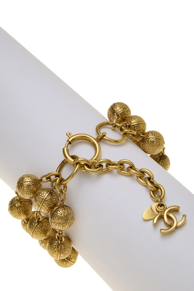 Gold Triple Strand Ball Bracelet, , large