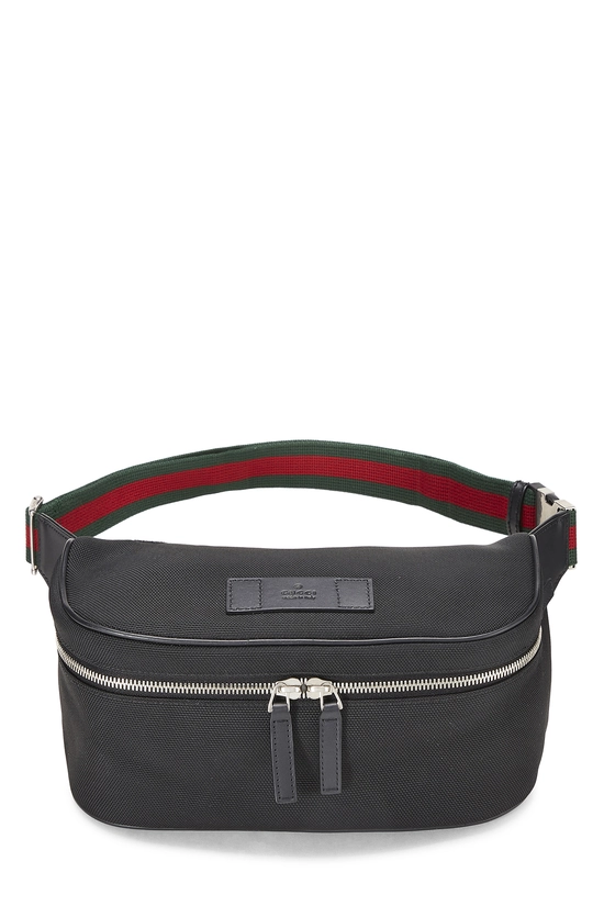 Black Techno Canvas Belt Bag, , large image number 0