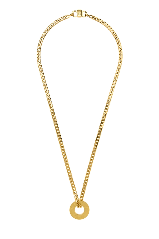 Gold Logo Pendant Necklace, , large image number 0