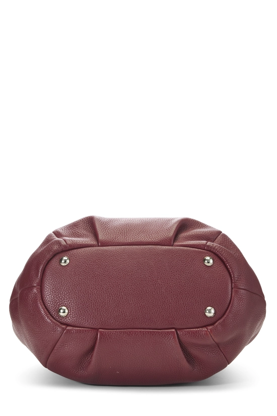 Burgundy Vitello Daino Sacca 2 Manici, , large image number 4