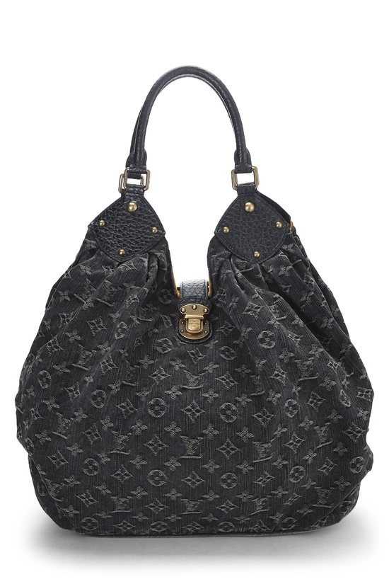 Black Monogram Denim Mahina XL, , large image number 0