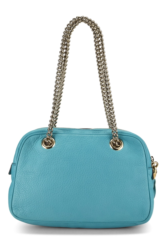 Blue Leather Soho Chain Shoulder Bag, , large image number 3