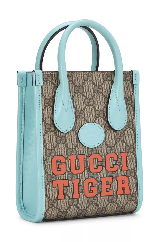 Blue GG Supreme Canvas Interlocking GG Tote Mini, , large image number 1