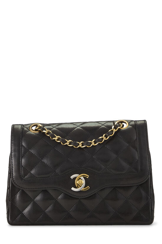 Black Quilted Lambskin Paris Limited Double Flap Small, , large image number 0