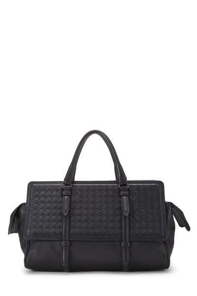 Bottega Veneta Black Intrecciato Monaco Tote Medium