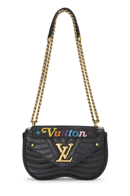 Black Calfskin Patches New Wave Shoulder Bag, , large image number 0