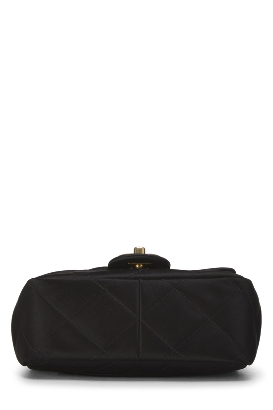 Black Satin Top Handle Flap Bag Mini, , large image number 4
