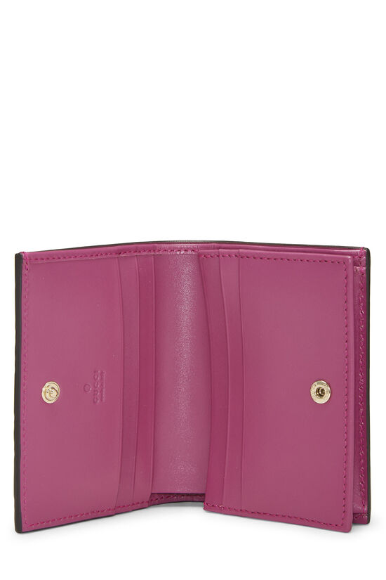 Pink Guccissima Leather Bow Card Wallet, , large image number 3