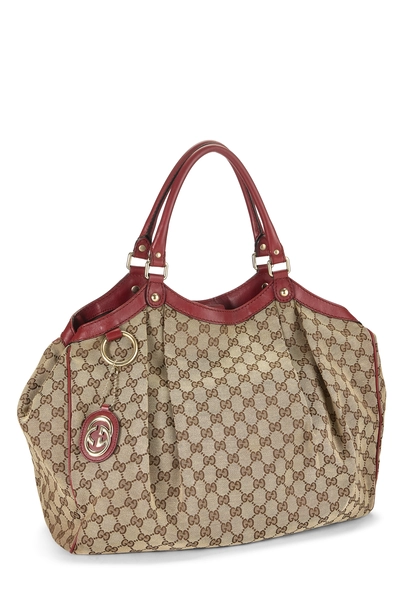 Red Original GG Canvas Sukey Tote Large, , large