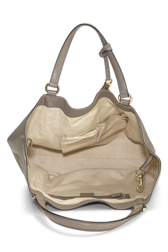 Grey Leather Soho Convertible Shoulder Bag, , large image number 5