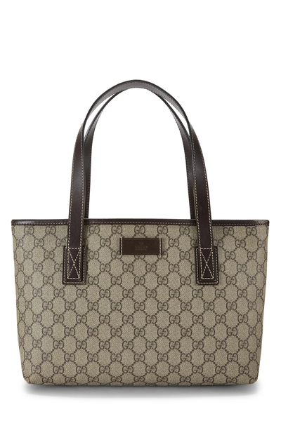 Gucci Brown GG Supreme Canvas Tote Small