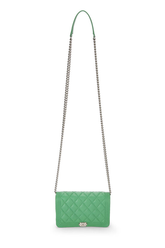 Chanel Green Quilted Caviar Boy Wallet on Chain (WOC) Q6AAMW0FGB000