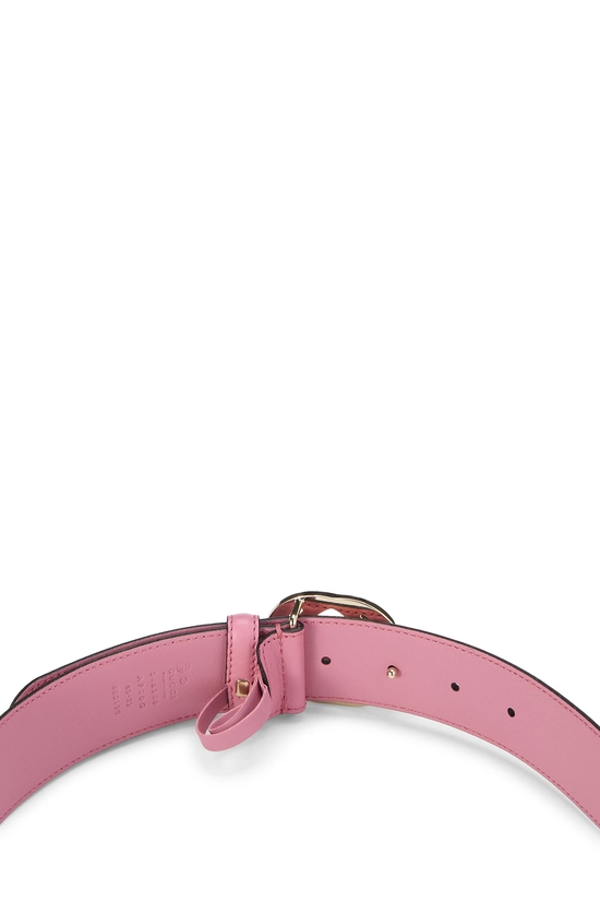 Pink Leather Interlocking GG Belt 80, , large image number 3