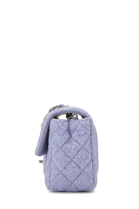 Purple Quilted Tweed Rectangular Flap Mini, , large image number 2