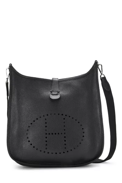 Hermès Black Clemence Evelyne III GM