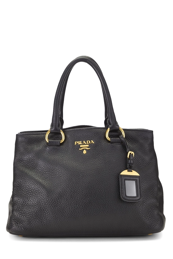 Black Vitello Daino Convertible Tote, , large image number 0