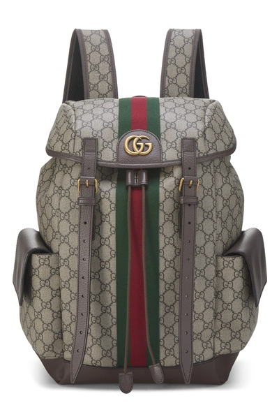 Gucci Brown GG Supreme Canvas Backpack