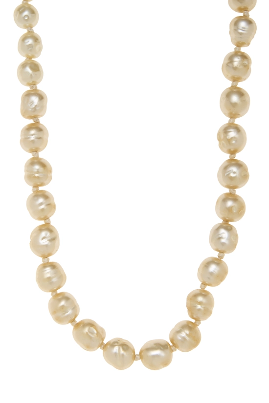 Gold Faux Pearl Necklace, , large image number 1
