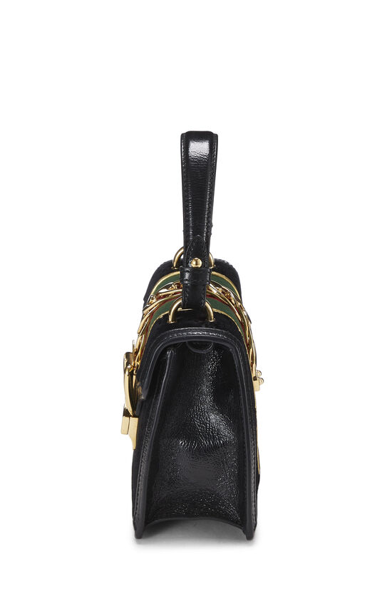 Black GG Velvet Sylvie Handbag Mini, , large image number 2