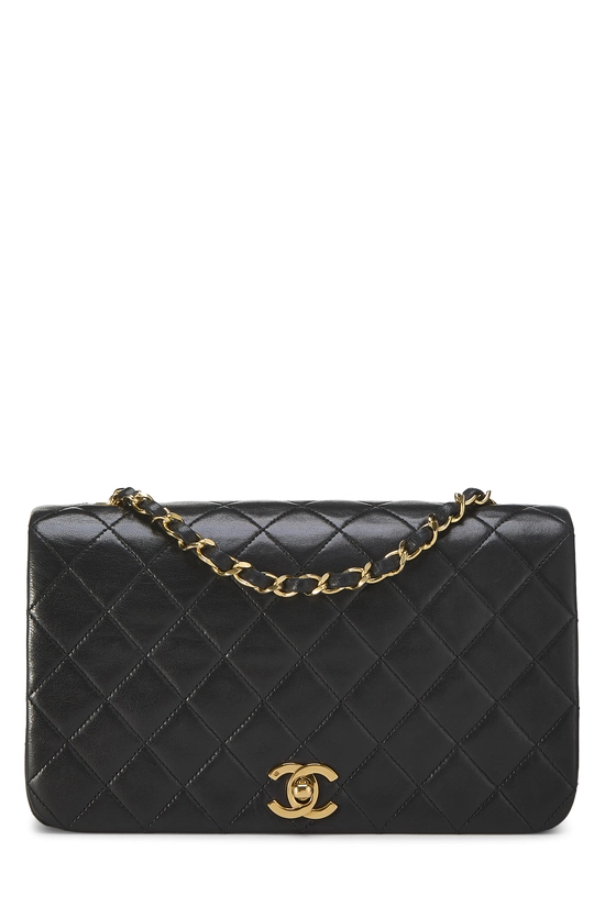 Black Quilted Lambskin Full Flap Small, , large image number 0
