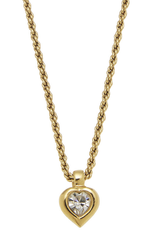 Gold & Crystal Heart Necklace, , large image number 1