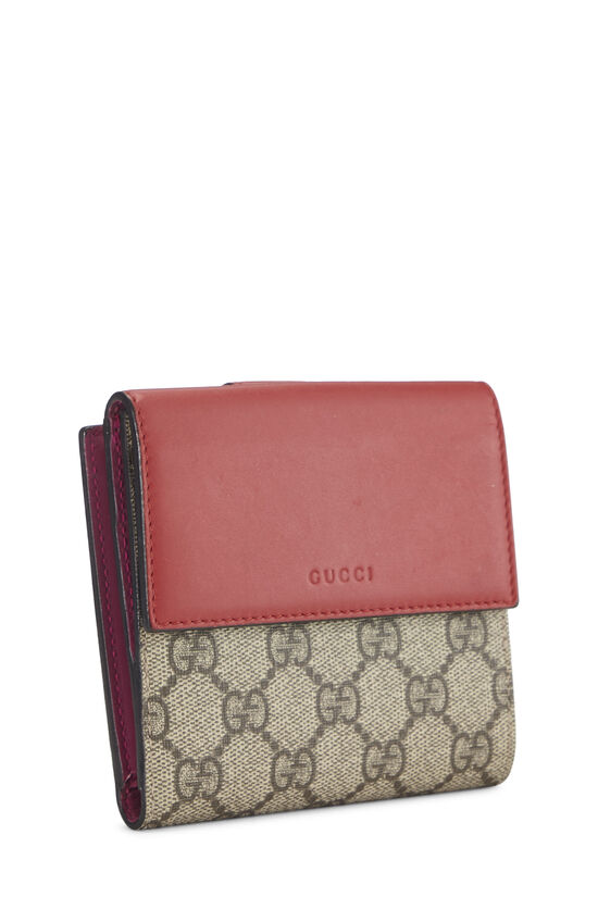 Gucci Red Original GG Supreme Canvas Pearl Studded Wallet-On-Chain (WOC)  QFA2EG06PB001