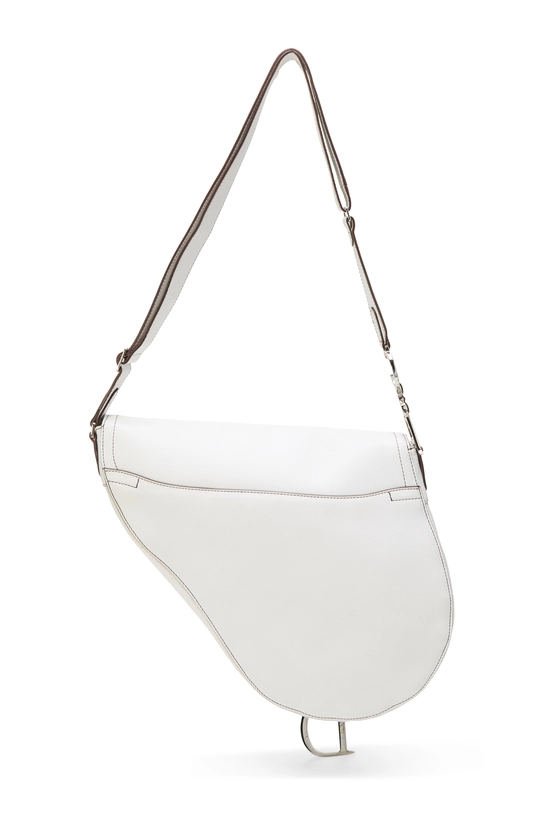 White Calfskin Saddle Bandouliere, , large image number 3