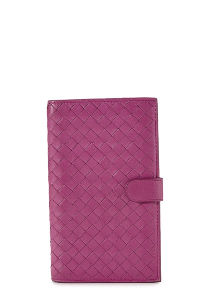Pink Intrecciato Compact Wallet