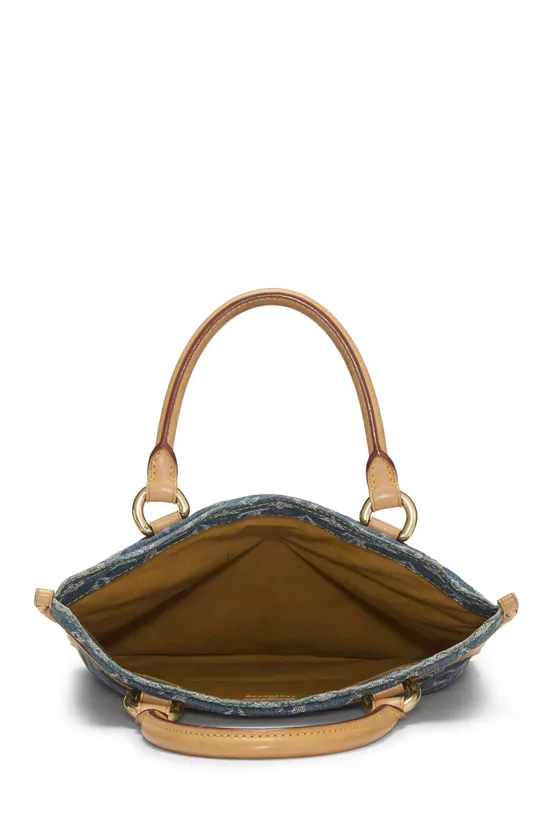 Blue Monogram Denim Flat Shopper, , large image number 5