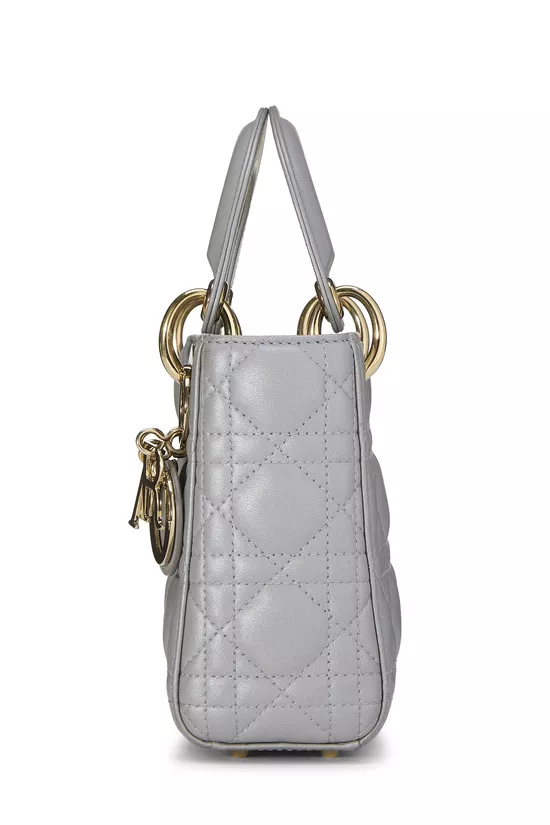 Grey Cannage Quilted Lambskin Lady Dior Mini, , large image number 2