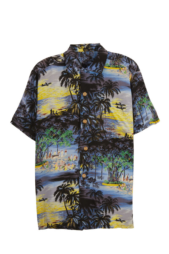 Blue Graphic Hawaiian Shirt, , large image number 0