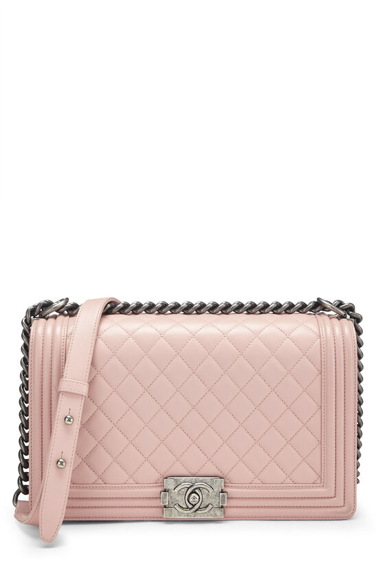 Chanel Pink Quilted Calfskin Boy Bag Large QNB03E3RKB007