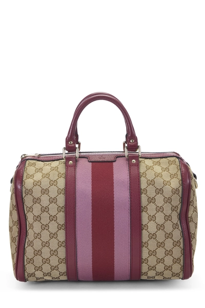 Gucci Purple Original GG Canvas Vintage Web Boston Medium