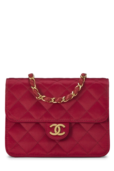 Chanel Red Quilted Satin Half Flap Mini