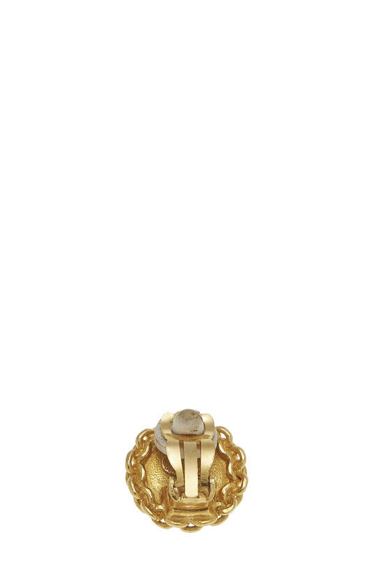 Gold 'CC' Sunburst & Chainlink Earrings , , large image number 2