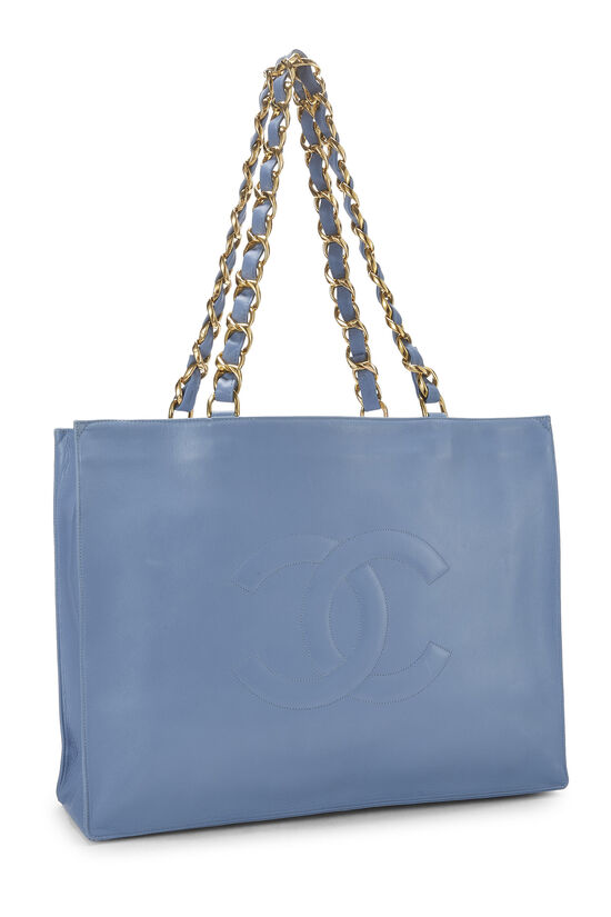 Blue Lambskin Flat Chain Handle Tote Large, , large image number 1