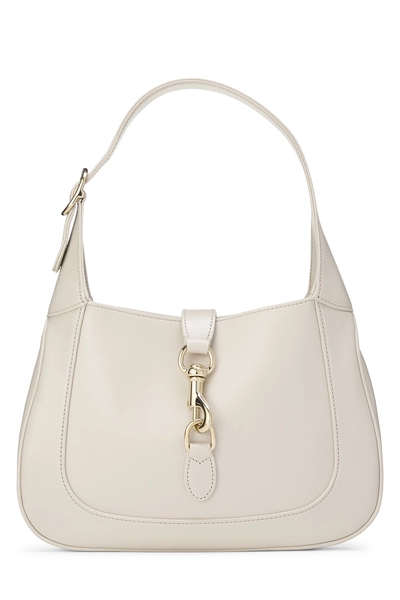 Grey Leather Jackie Shoulder Bag Medium