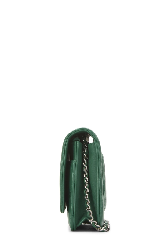 Green Quilted Lambskin Classic Wallet On Chain (WOC), , large image number 2