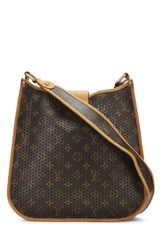 Green Perforated Monogram Musette, , large image number 1