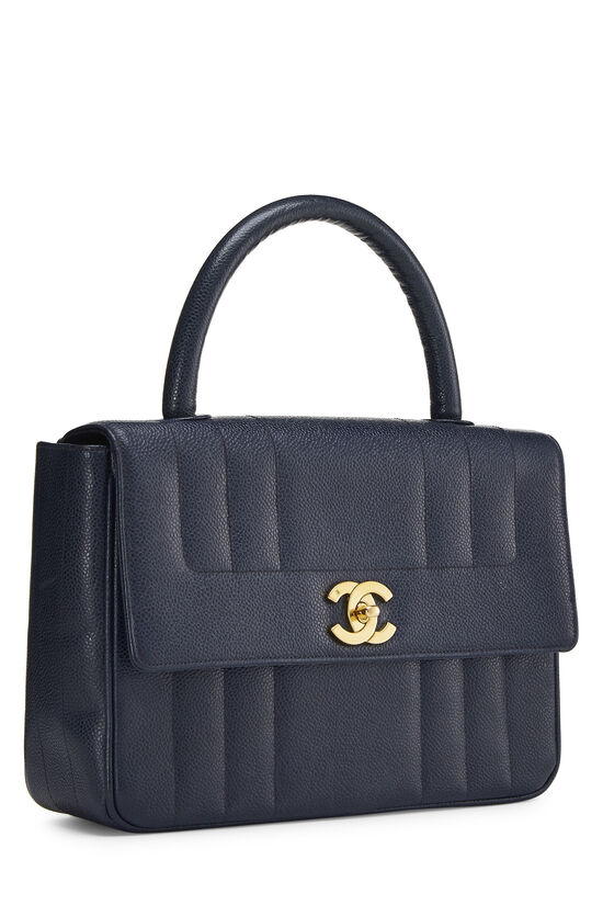 Navy Vertical Caviar Kelly , , large image number 1