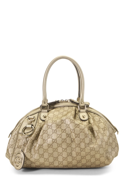 Gucci Gold Guccissima Leather Sukey Boston Handbag — photo 1