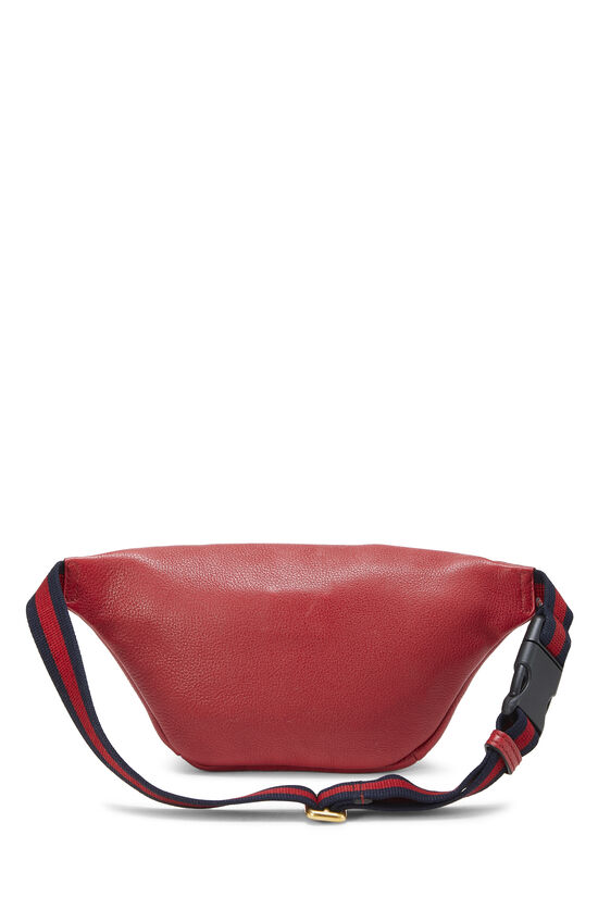 Red Leather Logo Belt Bag, , large image number 4