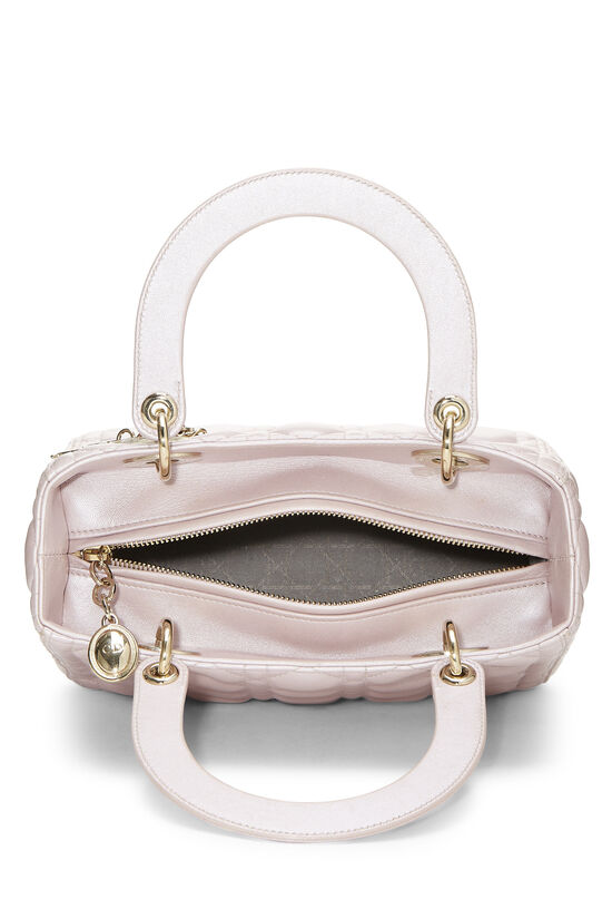 Christian Dior Pearly Pink Cannage Quilted Lambskin Lady Dior