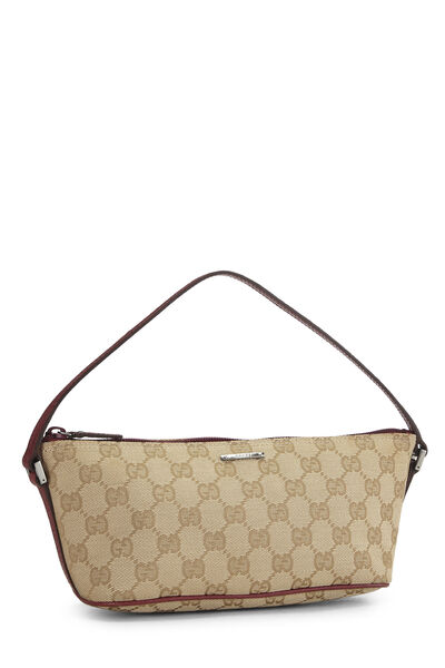 Burgundy Original GG Canvas Pouch, , large