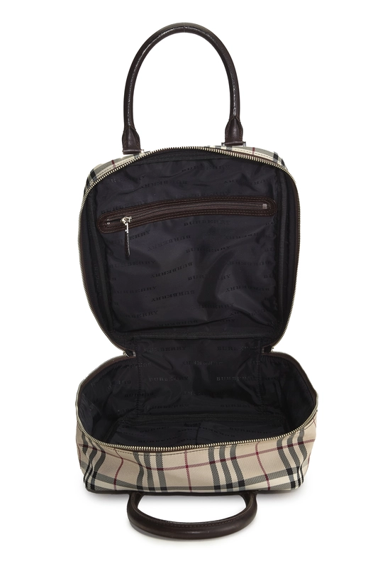 Brown House Check Nylon Check Handbag, , large image number 5