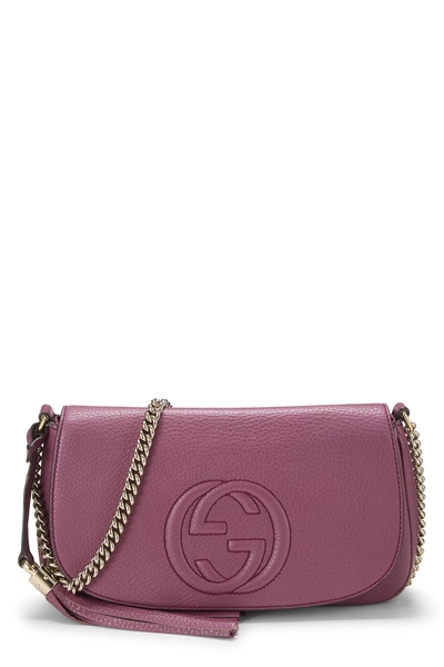 Gucci Purple Grained Leather Soho Chain Flap Crossbody