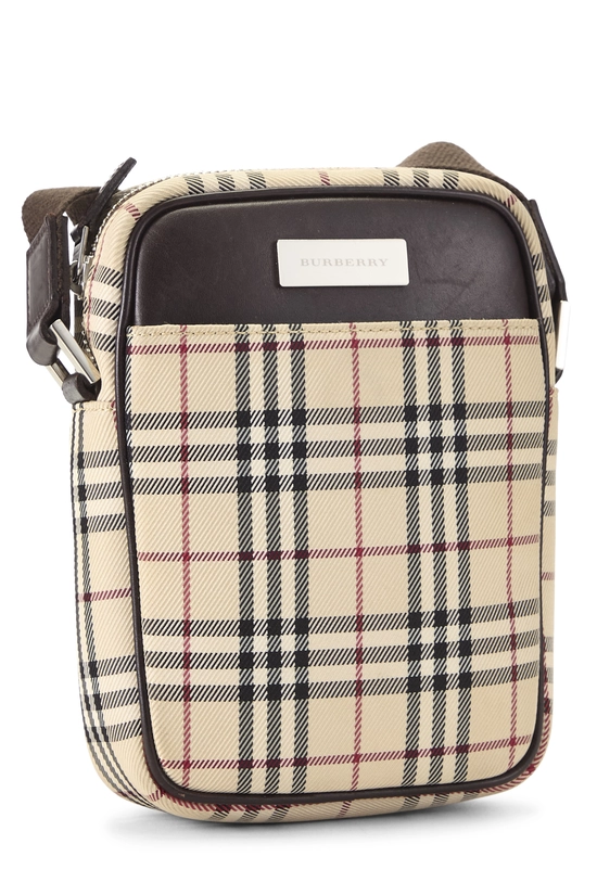 Brown Nylon House Check Vertical Camera Bag Mini, , large image number 1
