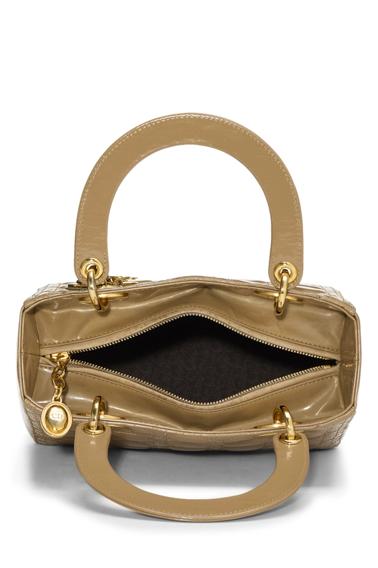 Beige Cannage Quilted Patent Leather Lady Dior Medium, , large image number 5